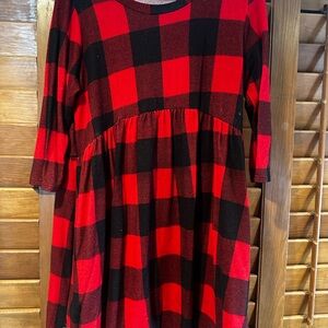 Beeson River Red and Black Plaid Midi Dress